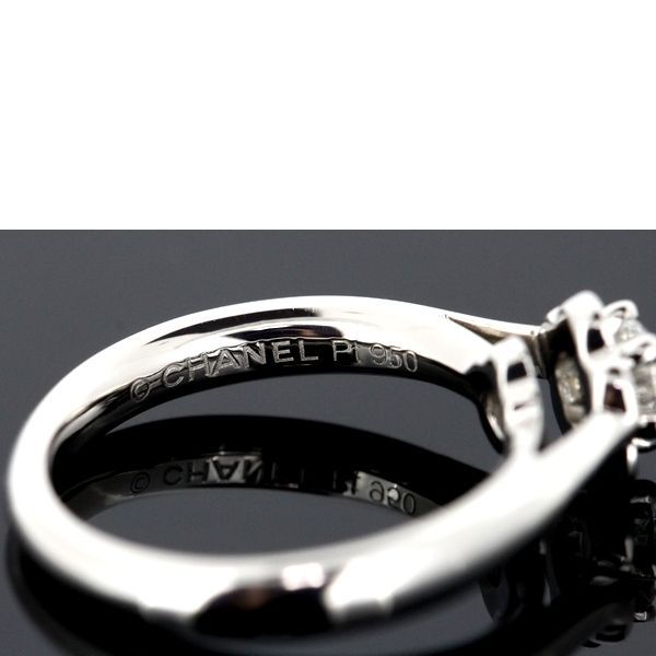 Chanel Camellia Collection Diamond 026ct D-vvs1-3ex Ring Pt950 45