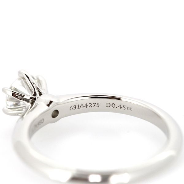 Tiffany & Co Solitaire 045ct Diamond Ring H-vs1-3ex Pt950