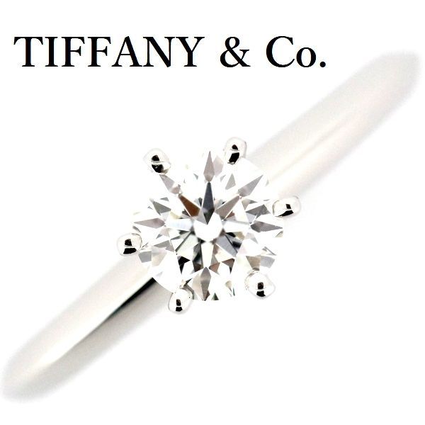 Tiffany & Co Solitaire 045ct Diamond Ring H-vs1-3ex Pt950