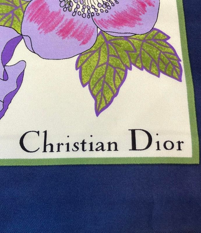 Christian Dior Scarf 100% Silk Women Christian Dior