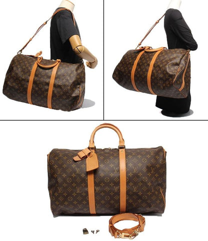 Louis Vuitton 2way Boston Bag Shoulder Bag Crossbody Monogram Keepall Bandoliere