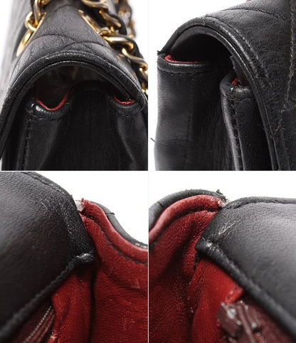 Chanel Chain Shoulder Bag Double Chain Single Flap Gold Hardware Lambskin 0