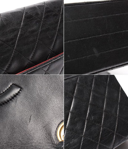 Chanel Chain Shoulder Bag Double Chain Single Flap Gold Hardware Lambskin 0