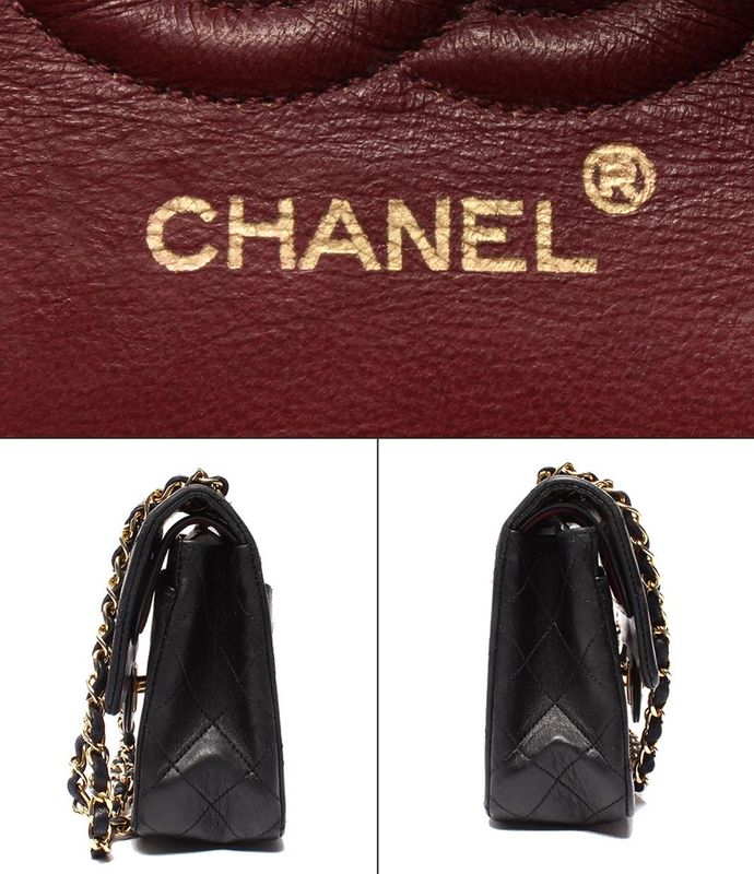 Chanel Chain Shoulder Bag Double Chain Double Flap Gold Hardware Lambskin 1st