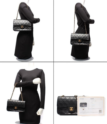 Chanel Chain Shoulder Bag Double Chain Double Flap Gold Hardware Lambskin 1st