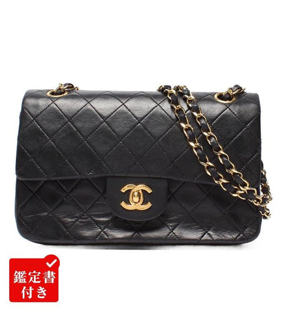 Chanel Chain Shoulder Bag Double Chain Double Flap Gold Hardware Lambskin 1st
