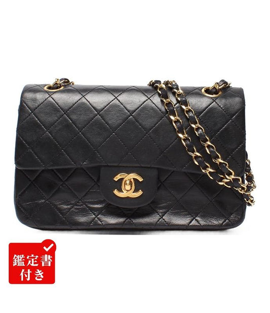 Chanel Chain Shoulder Bag Double Chain Double Flap Gold Hardware Lambskin 1st