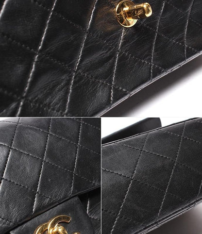 Chanel Chain Shoulder Bag Double Chain Double Flap Gold Hardware Lambskin 1st