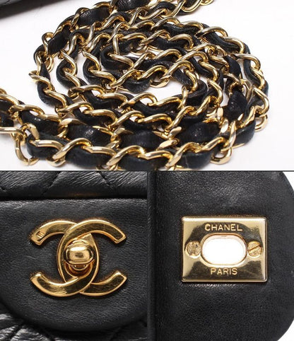 Chanel Chain Shoulder Bag Double Chain Double Flap Gold Hardware Lambskin 1st