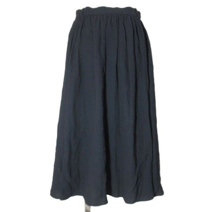 Prada 2011 Flared Skirt Knee Length Rayon 40 Size M Navy Blue Navy X
