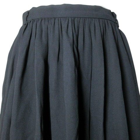 Prada 2011 Flared Skirt Knee Length Rayon 40 Size M Navy Blue Navy X