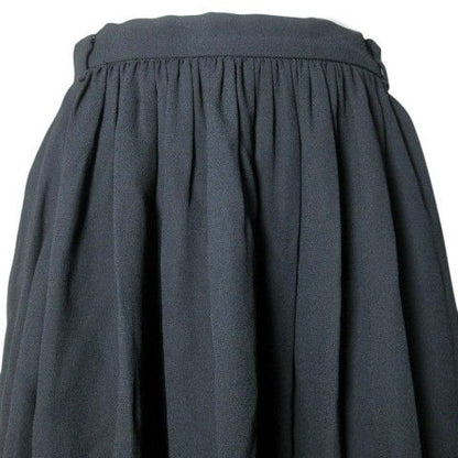 Prada 2011 Flared Skirt Knee Length Rayon 40 Size M Navy Blue Navy X