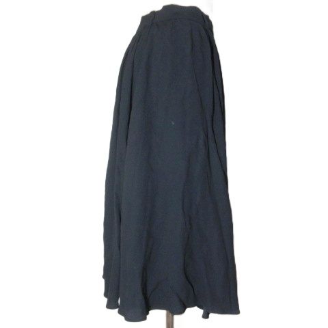 Prada 2011 Flared Skirt Knee Length Rayon 40 Size M Navy Blue Navy X