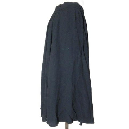 Prada 2011 Flared Skirt Knee Length Rayon 40 Size M Navy Blue Navy X