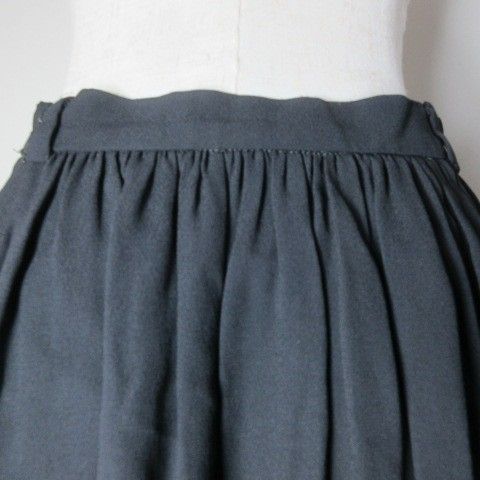 Prada 2011 Flared Skirt Knee Length Rayon 40 Size M Navy Blue Navy X