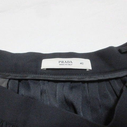 Prada 2011 Flared Skirt Knee Length Rayon 40 Size M Navy Blue Navy X