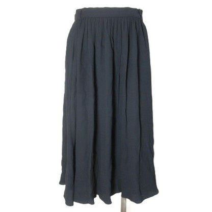 Prada 2011 Flared Skirt Knee Length Rayon 40 Size M Navy Blue Navy X
