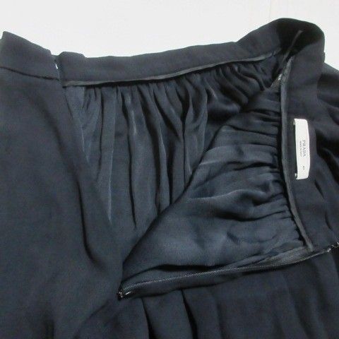 Prada 2011 Flared Skirt Knee Length Rayon 40 Size M Navy Blue Navy X