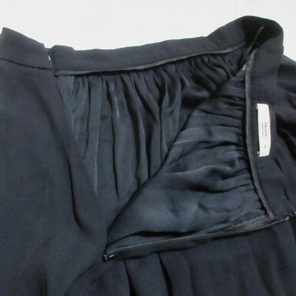 Prada 2011 Flared Skirt Knee Length Rayon 40 Size M Navy Blue Navy X