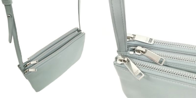 Celine Torio Trio Small Shoulder Bag In Blue-gray