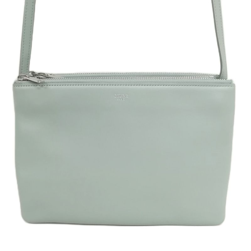 Celine Torio Trio Small Shoulder Bag In Blue-gray