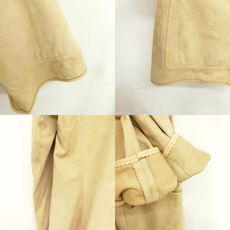 Loewe Vintage Nappa Suede Jacket With Logo Metal Button 40 Beige