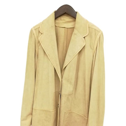 Loewe Vintage Nappa Suede Jacket With Logo Metal Button 40 Beige