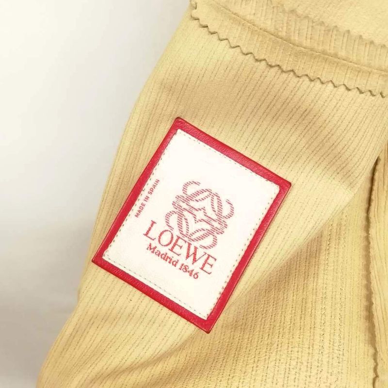 Loewe Vintage Nappa Suede Jacket With Logo Metal Button 40 Beige