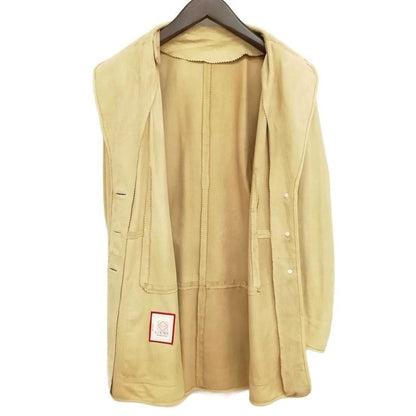 Loewe Vintage Nappa Suede Jacket With Logo Metal Button 40 Beige