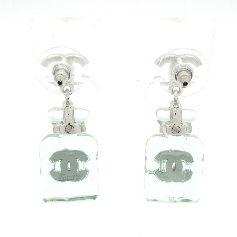 Chanel Earrings - Light Blue X Silver X Clear Perfume Bottle / Star