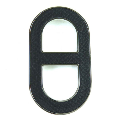 Hermes Chêne D'ancre Brooch Leather Silver Hardware Current Black With Box And