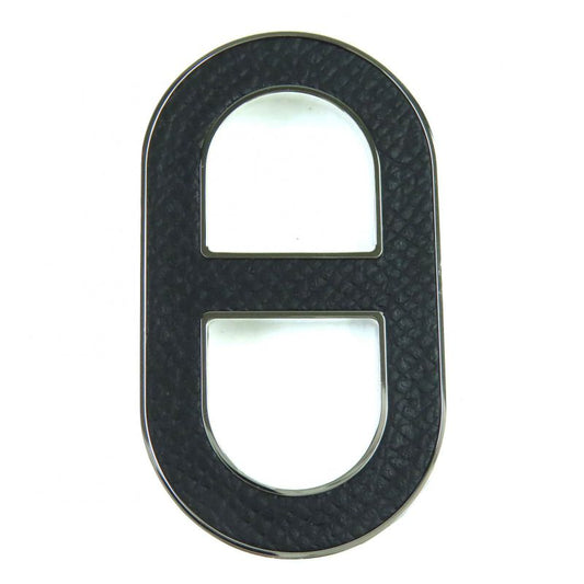 Hermes Chêne D'ancre Brooch Leather Silver Hardware Current Black With Box And