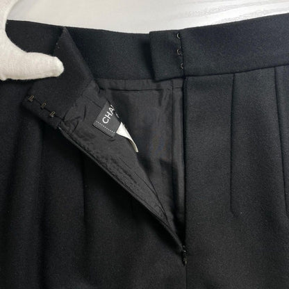 CHANEL P41438 Wool Cashmere Blend Coco Mark Button Knee Length Tight Skirt