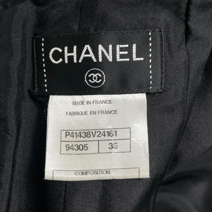 CHANEL P41438 Wool Cashmere Blend Coco Mark Button Knee Length Tight Skirt
