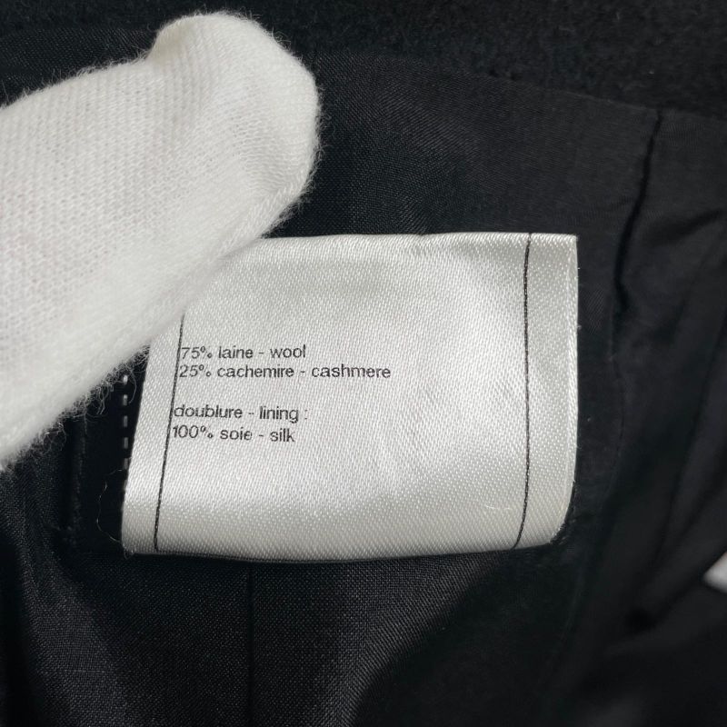 CHANEL P41438 Wool Cashmere Blend Coco Mark Button Knee Length Tight Skirt