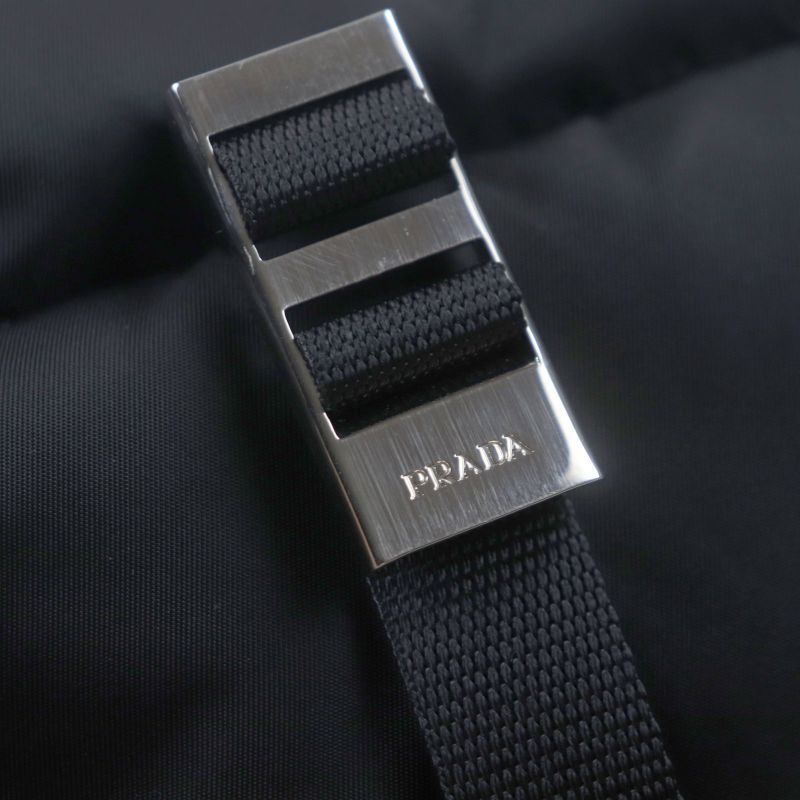 Prada 2vh021 Montagna Tessuto Saffianoleather Triangle Logo Triangle Plate