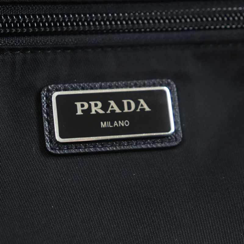 Prada 2vh021 Montagna Tessuto Saffianoleather Triangle Logo Triangle Plate