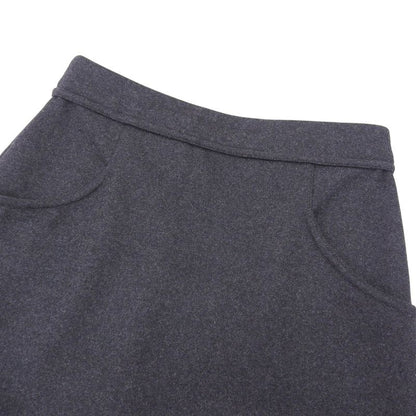 CHANEL P41836 Wool Angora Blend Knee Length Trapeze Skirt With Coco Buttons