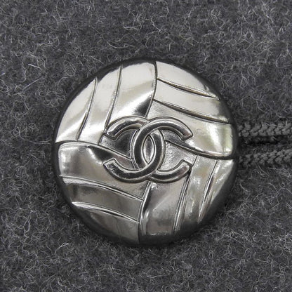 CHANEL P41836 Wool Angora Blend Knee Length Trapeze Skirt With Coco Buttons