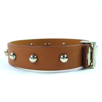 Hermes Mini Dog Leather Gold Silver Hardware Square Crew Round Studded Bracelet