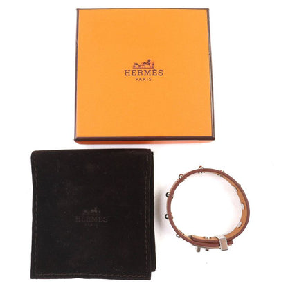 Hermes Mini Dog Leather Gold Silver Hardware Square Crew Round Studded Bracelet