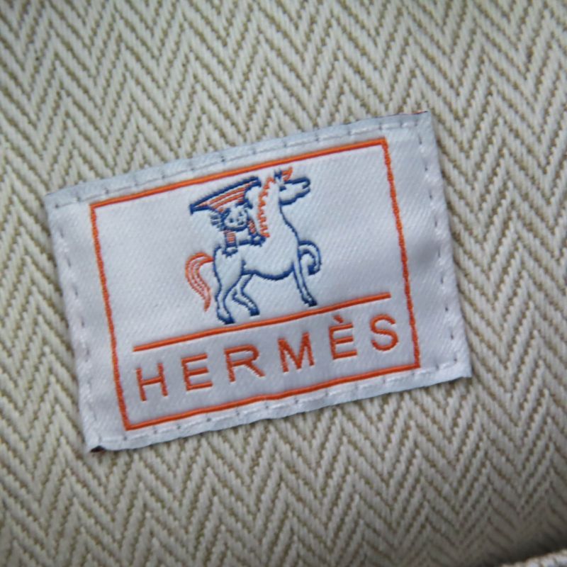 Hermes Brid A Black Cabriol GM 100% Cotton Silver Hardware Serie Button Handbag