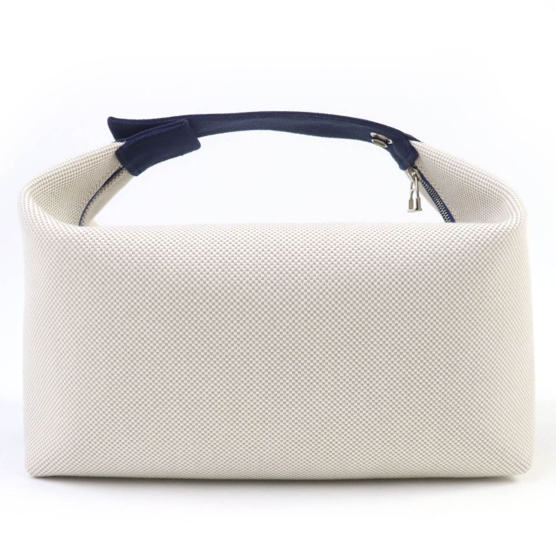 Hermes Brid A Black Cabriol GM 100% Cotton Silver Hardware Serie Button Handbag