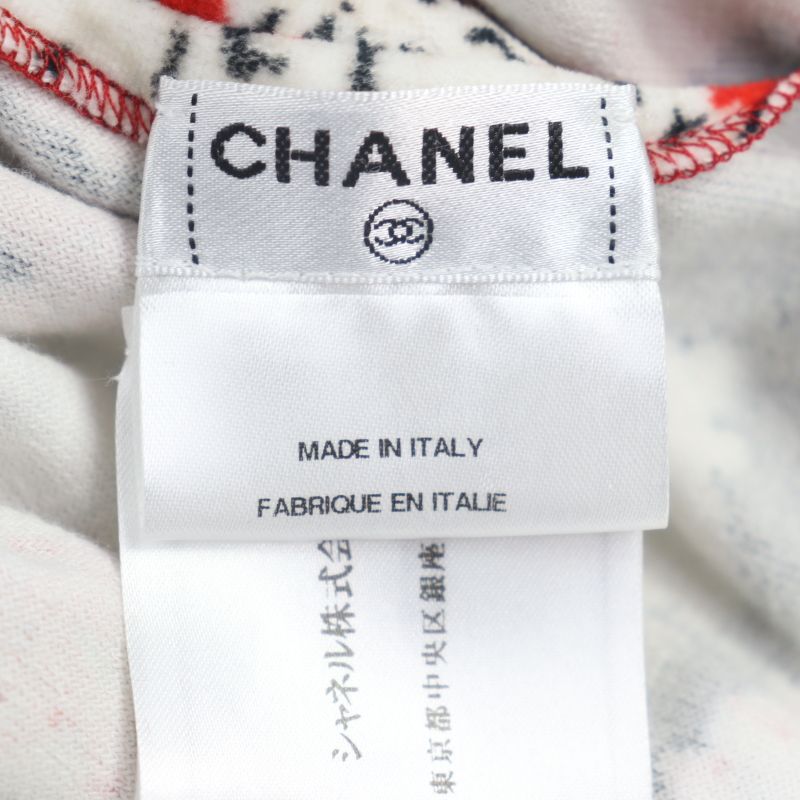 CHANEL 09P P35852 Coco Mark All-pattern Velour Dress Tunic Multi 42 Made In
