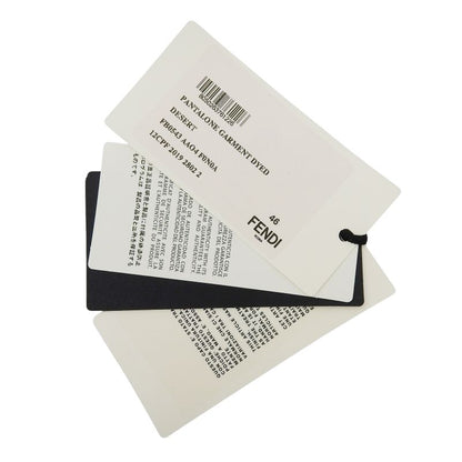 Fendi Fb0543 Logo Embroidered Patched Bottoms Chino Pants Cotton Pants Brown 46