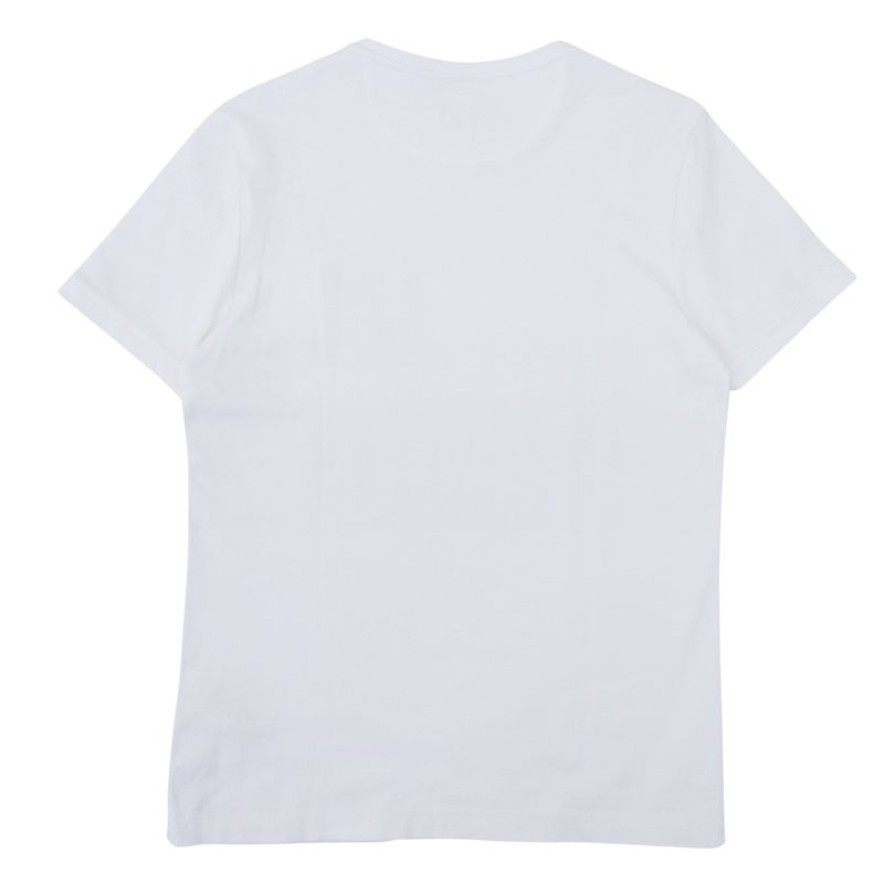 Fendi Fy0894 AN1U 100% Cotton Short Sleeve T-shirt With Logo Label Patch White