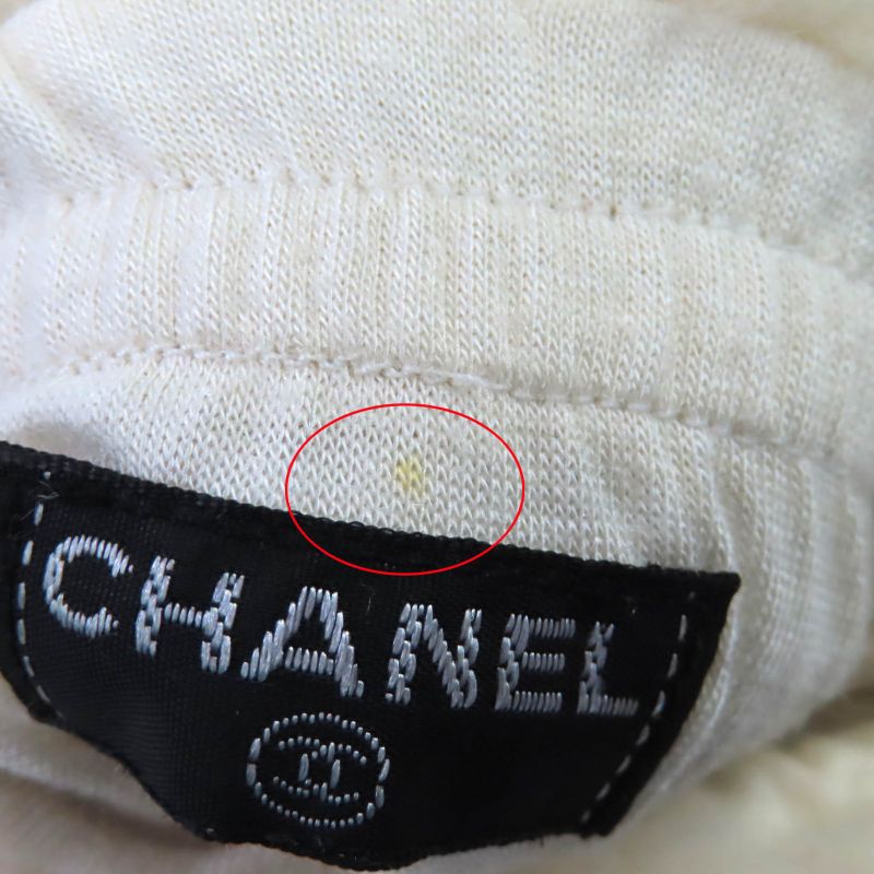 CHANEL Lapin Fur Ribbon Design Gloves With Coco Mark Chain Gloves Off White M