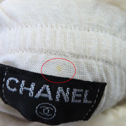 CHANEL Lapin Fur Ribbon Design Gloves With Coco Mark Chain Gloves Off White M