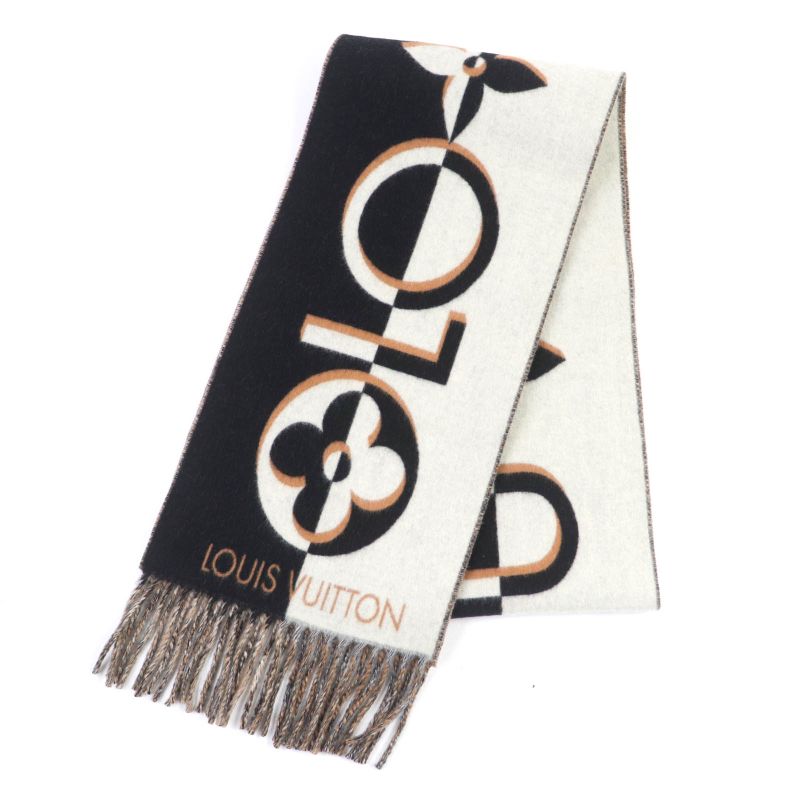 Louis Vuitton 2024 M90806 Scarf Duo Infinity Cashmere Blend Noir Black Current