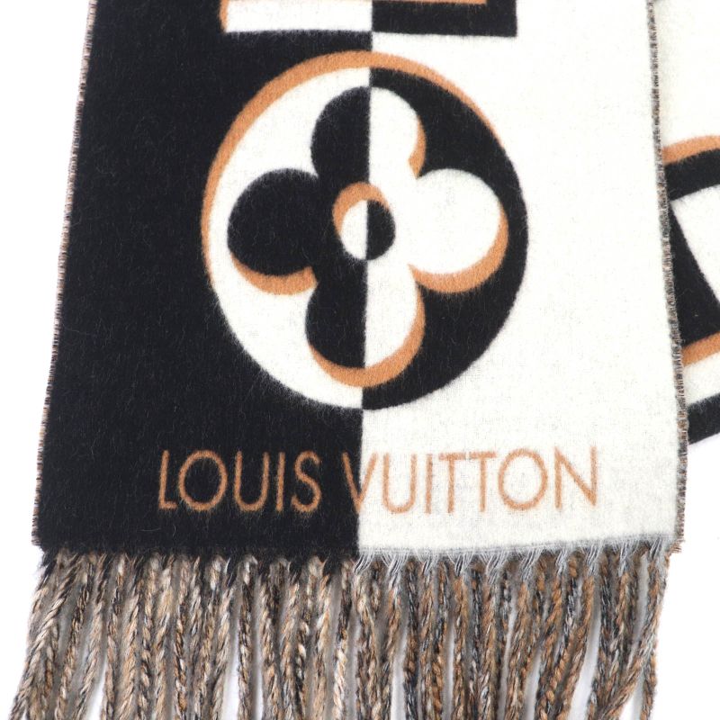 Louis Vuitton 2024 M90806 Scarf Duo Infinity Cashmere Blend Noir Black Current